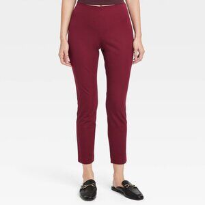 NEW! Women's Bi-Stretch Skinny Ankle Pants, Burgundy - A New Day